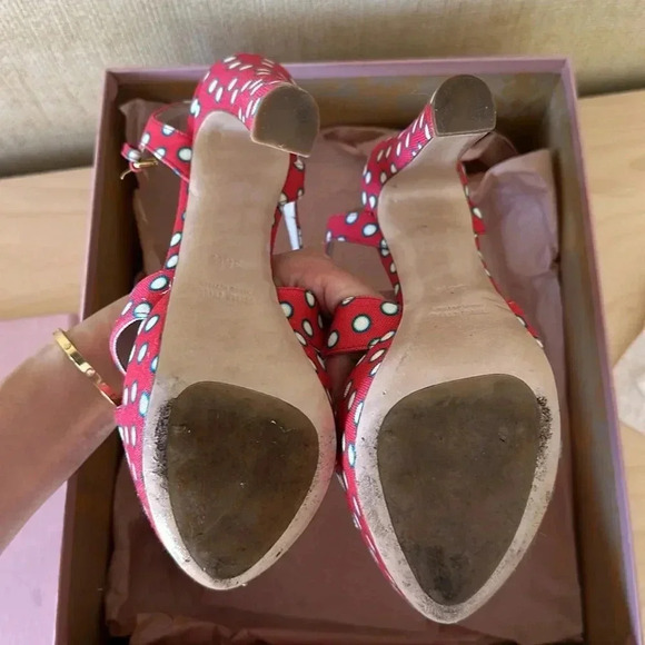 Miu Miu Canvas Polk a Dot Platform Sandlas size 36.5 - Picture 3 of 4